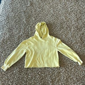 Yellow Target Cropped Hoodie